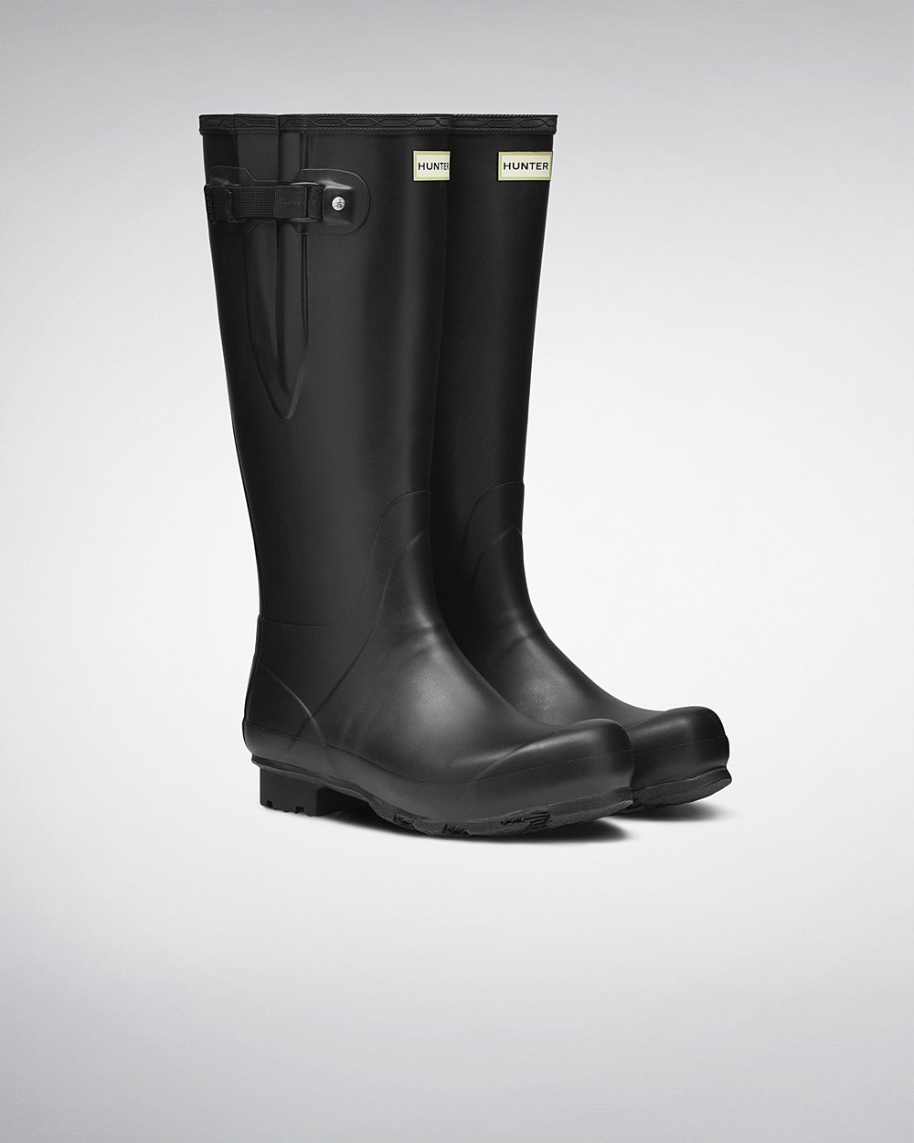 Hunter Norris Field Side Adjustable Tall Rain Boots - Buy Online Mens Black - XOZNYS574